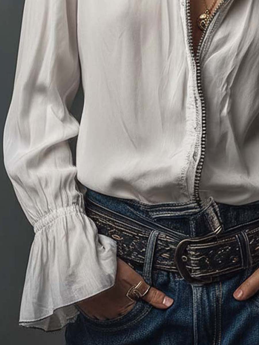 Janet | Flounce Cuff Blouse