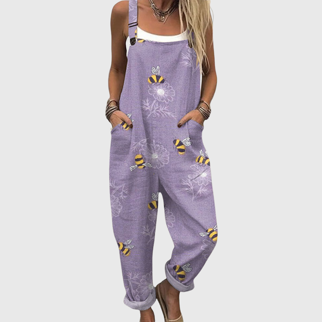 Brenda | Golden Bee Garden Jumpsuit