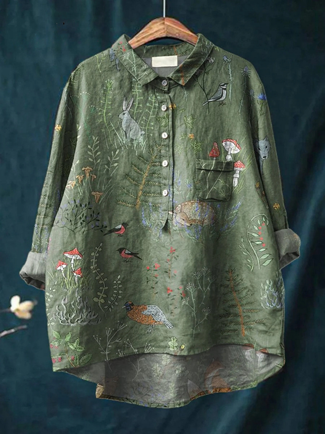Emily | Woodland And Animals Repeat Pattern Printed Women&