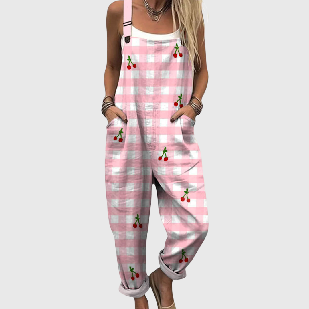 Skye | Cherry Gingham Jumpsuit