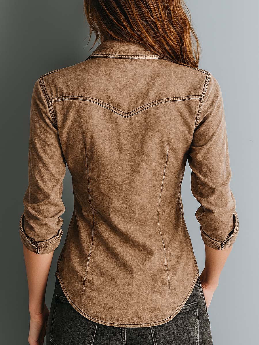 Donna | Contrast Stitching Blouse