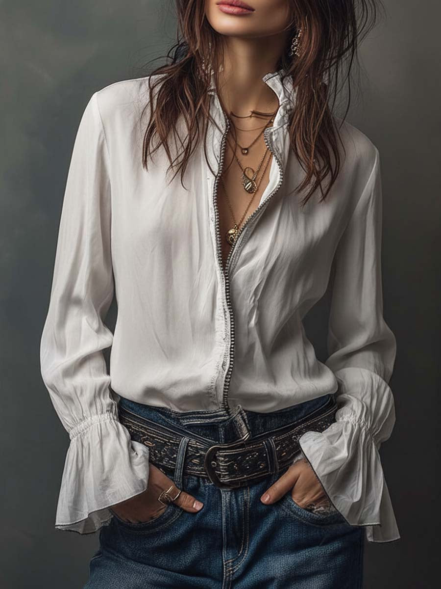 Janet | Flounce Cuff Blouse