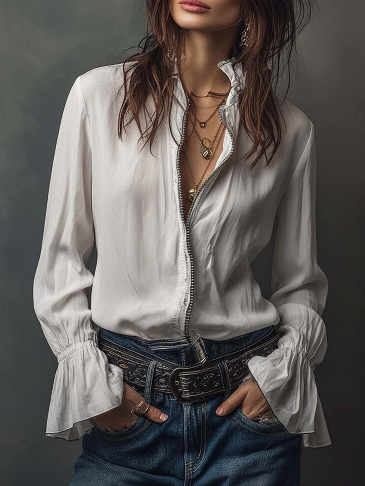 Janet | Flounce Cuff Blouse