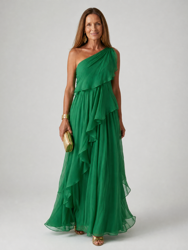 Adriana | Ruffled Maxi Dress – Graceful Style for Special Moments