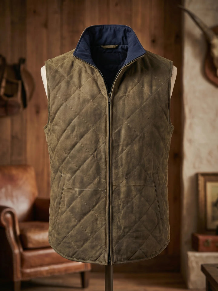 Halbrook | Quilted Suede Vest
