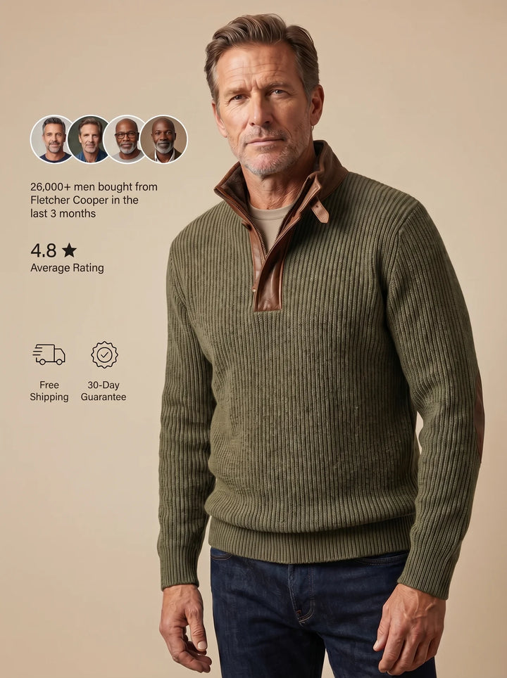 Rothwell | Trim-Detail Half-Zip Sweater