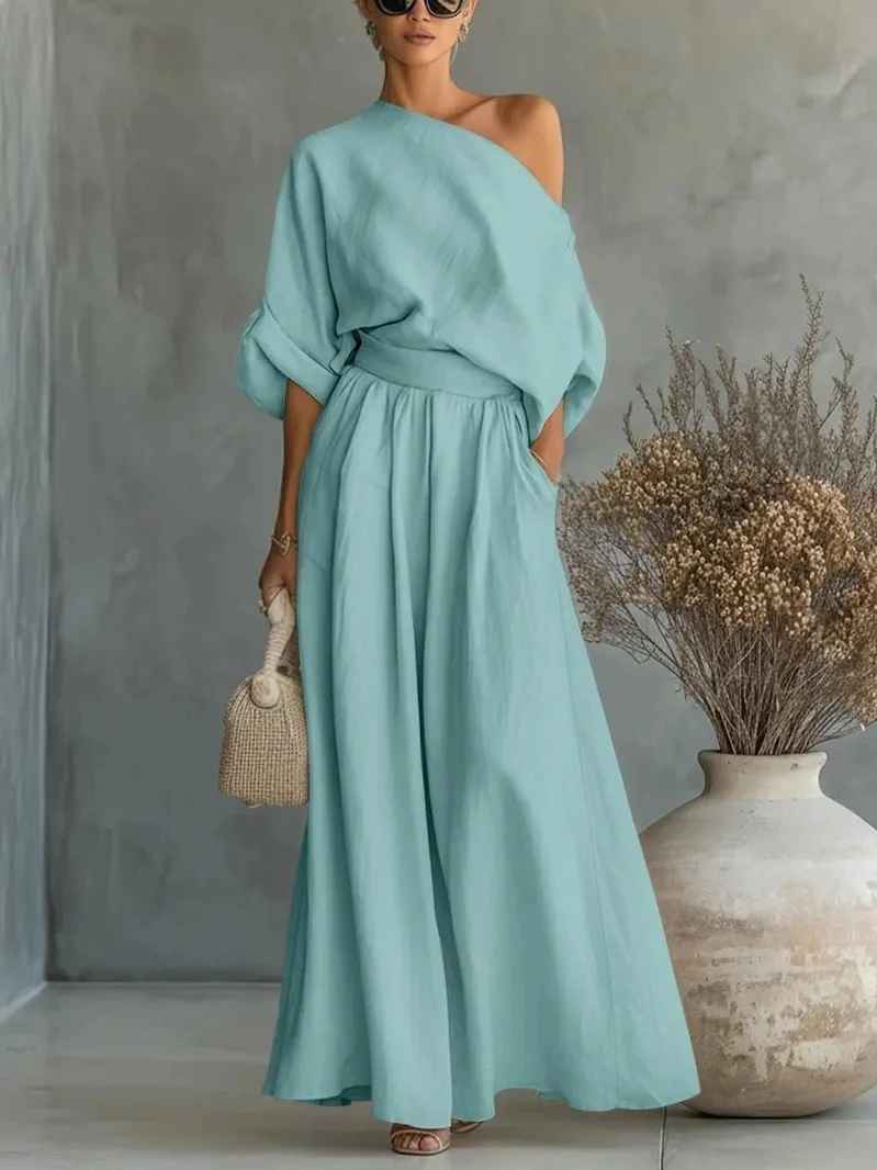 Sienna | Chic Off-Shoulder Lounge Set – Relaxed Style for Everyday Confidence