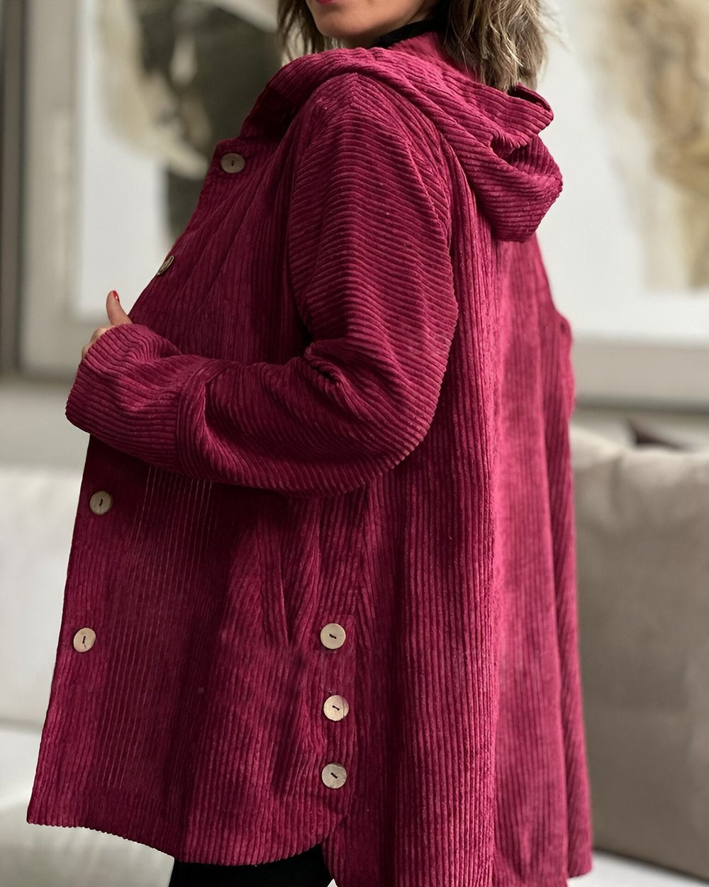 Frost Edit | Cozy Corduroy Hooded Jacket