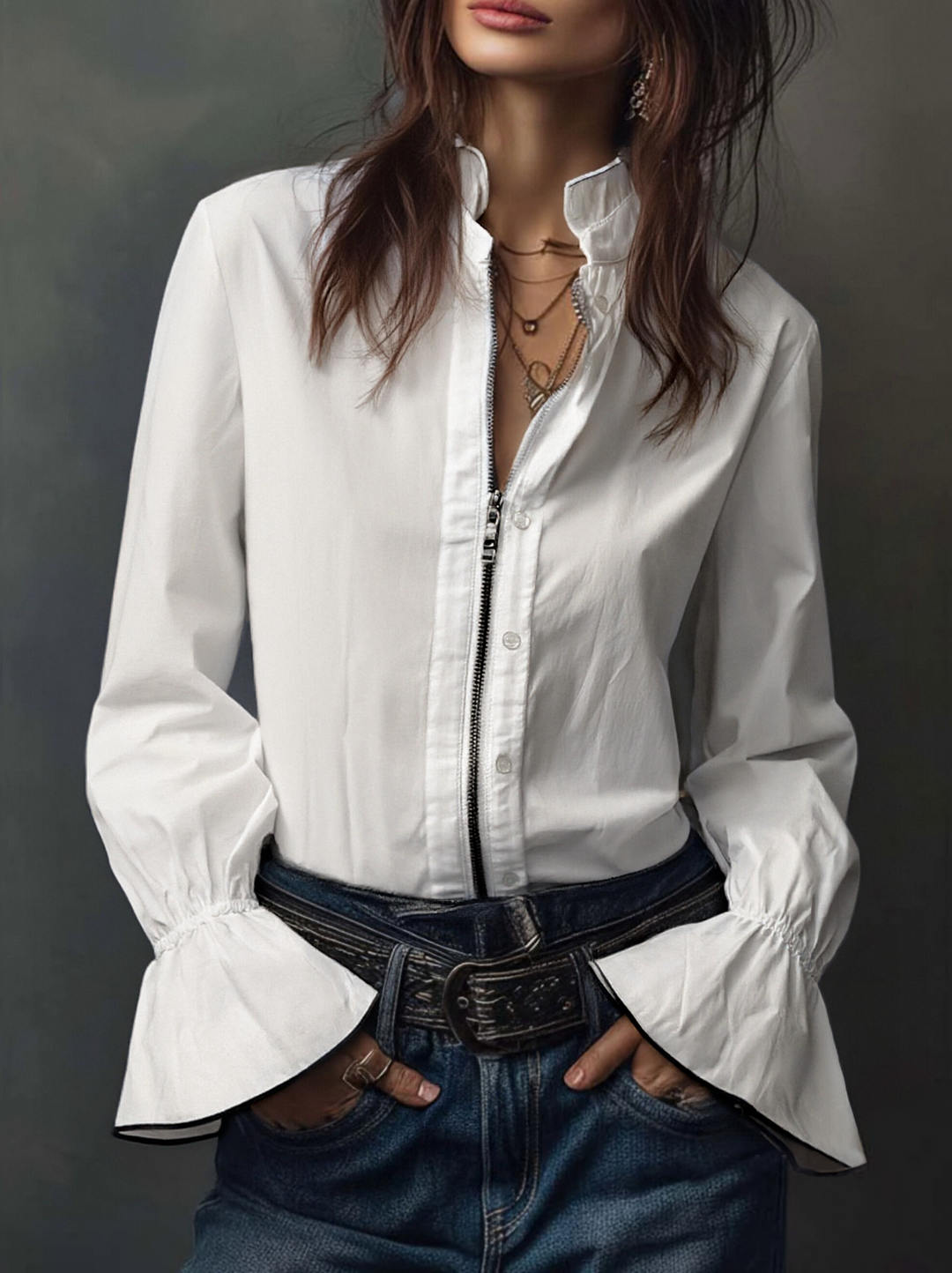 Janet | Flounce Cuff Blouse