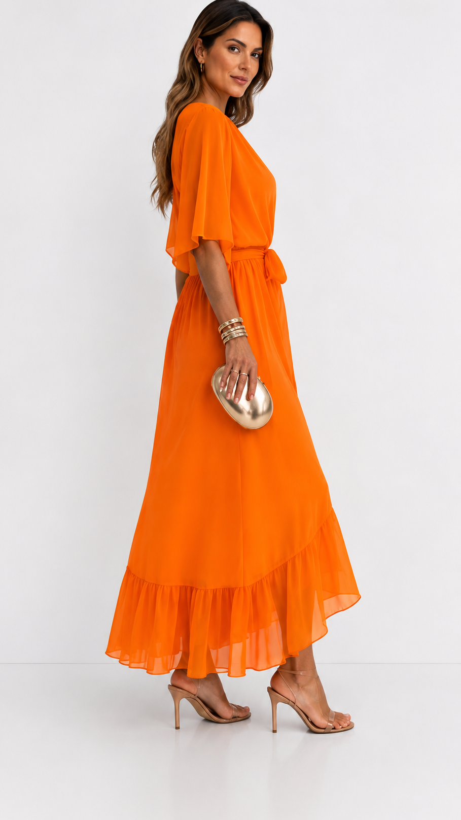 Isabelle™ | Graceful Chiffon Wrap Maxi Dress