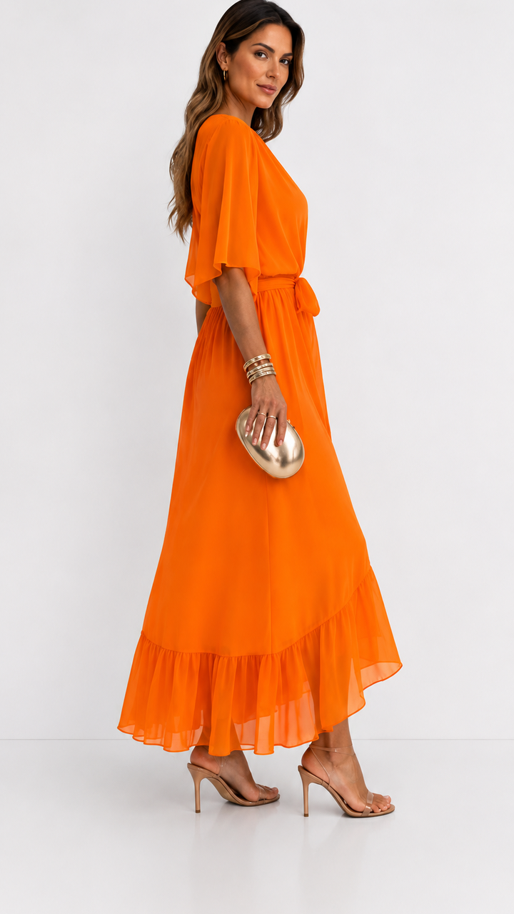 Isabelle™ | Graceful Chiffon Wrap Maxi Dress