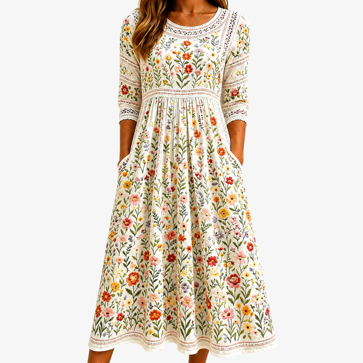 Elodie™ Wildflower Lace Midi Dress