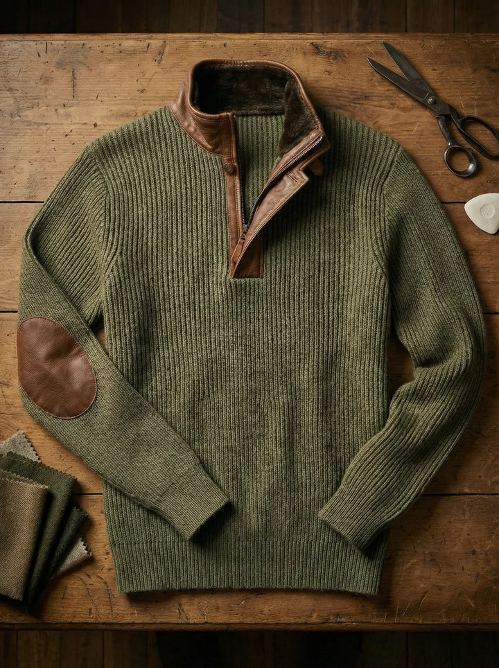 Rothwell | Trim-Detail Half-Zip Sweater