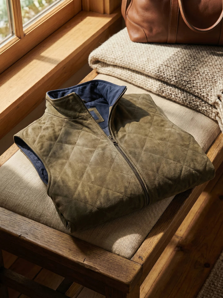 Halbrook | Quilted Suede Vest