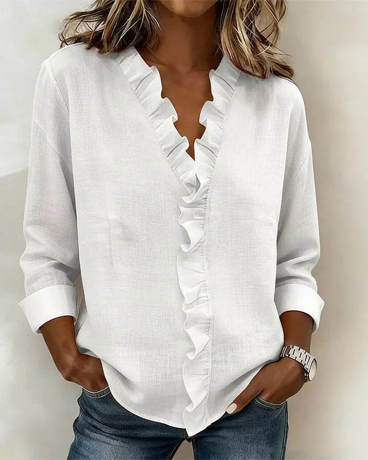 Rosalie | Ruffle V-Neck Sleeve Blouse