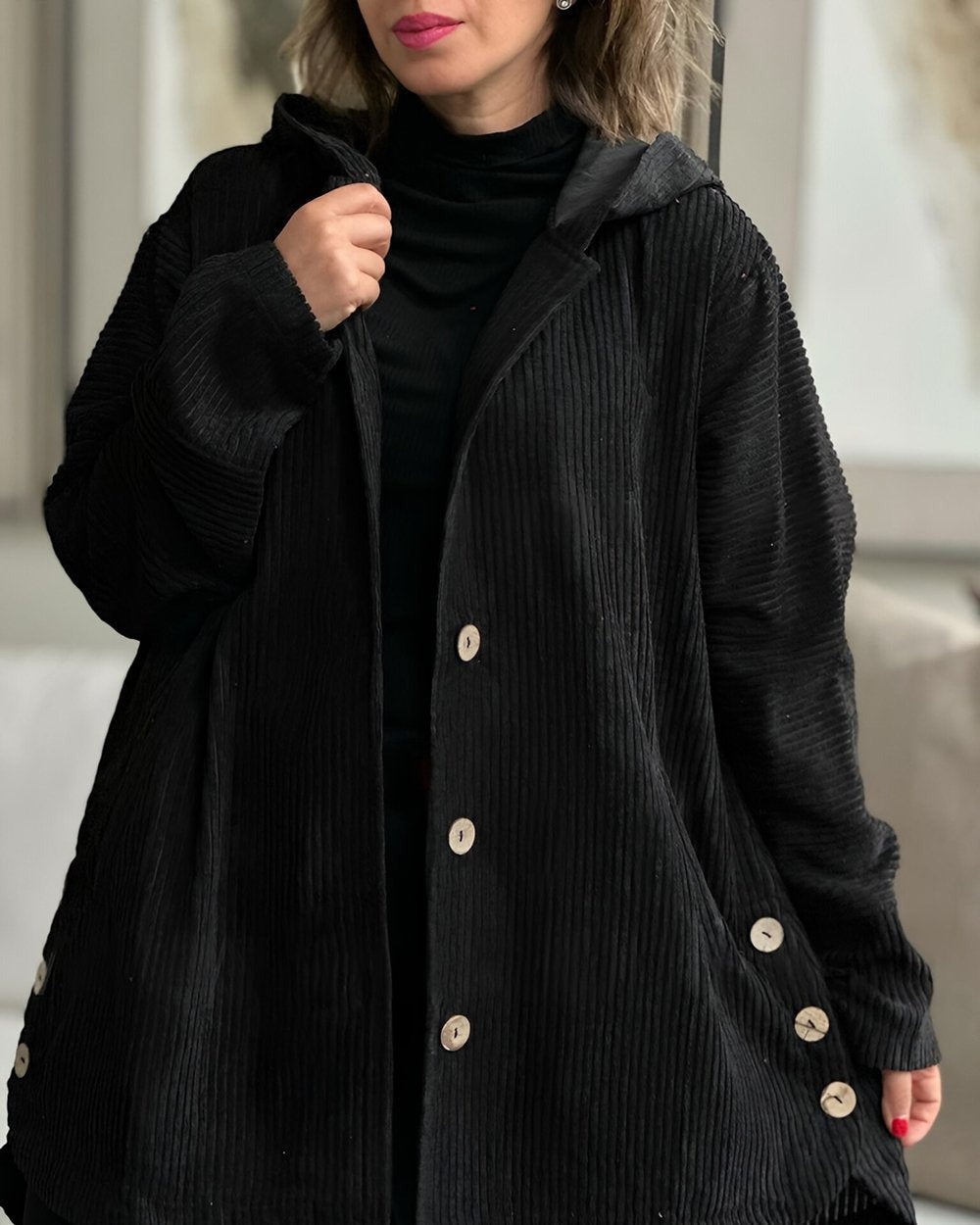 Frost Edit | Cozy Corduroy Hooded Jacket