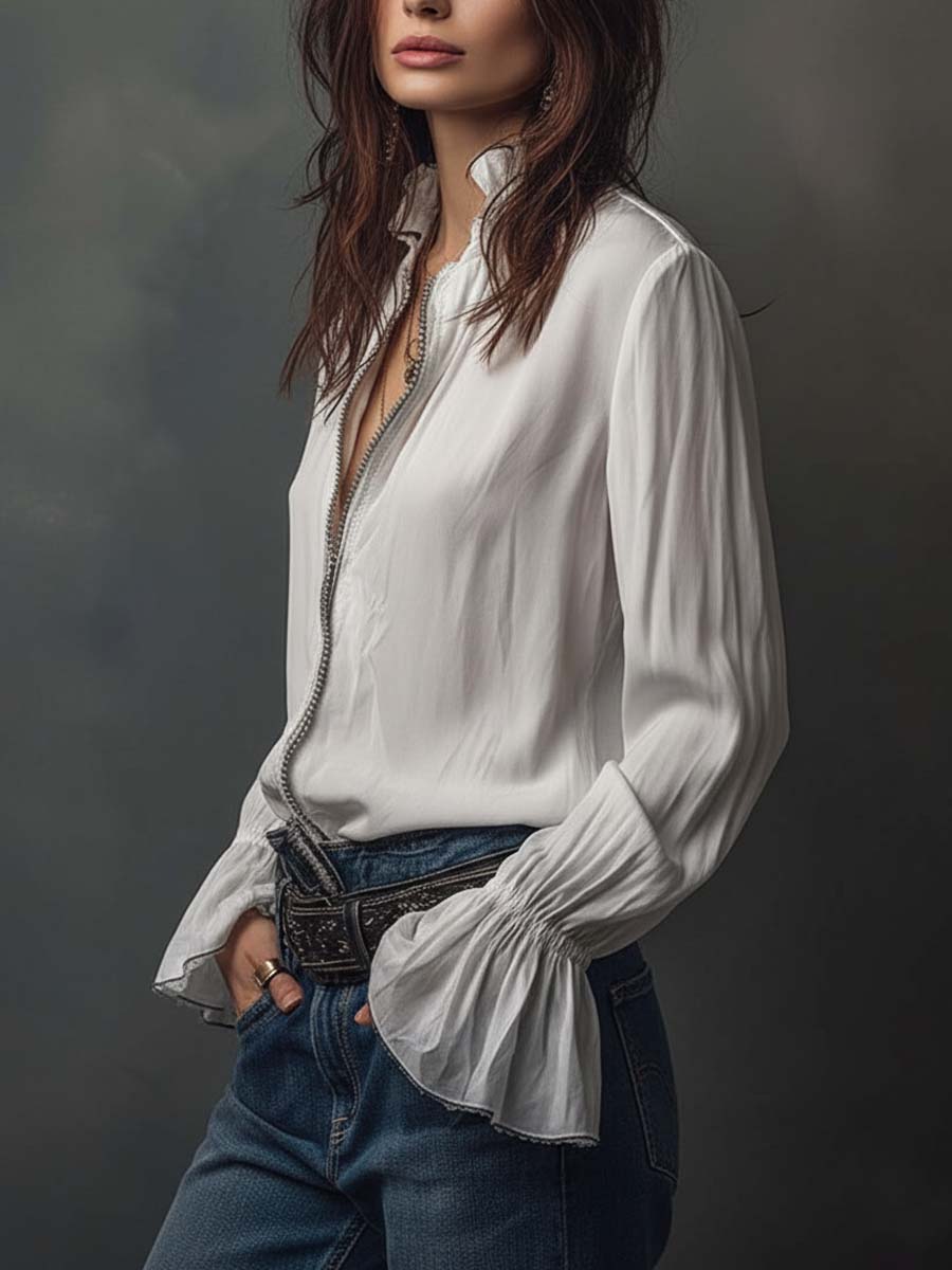 Janet | Flounce Cuff Blouse