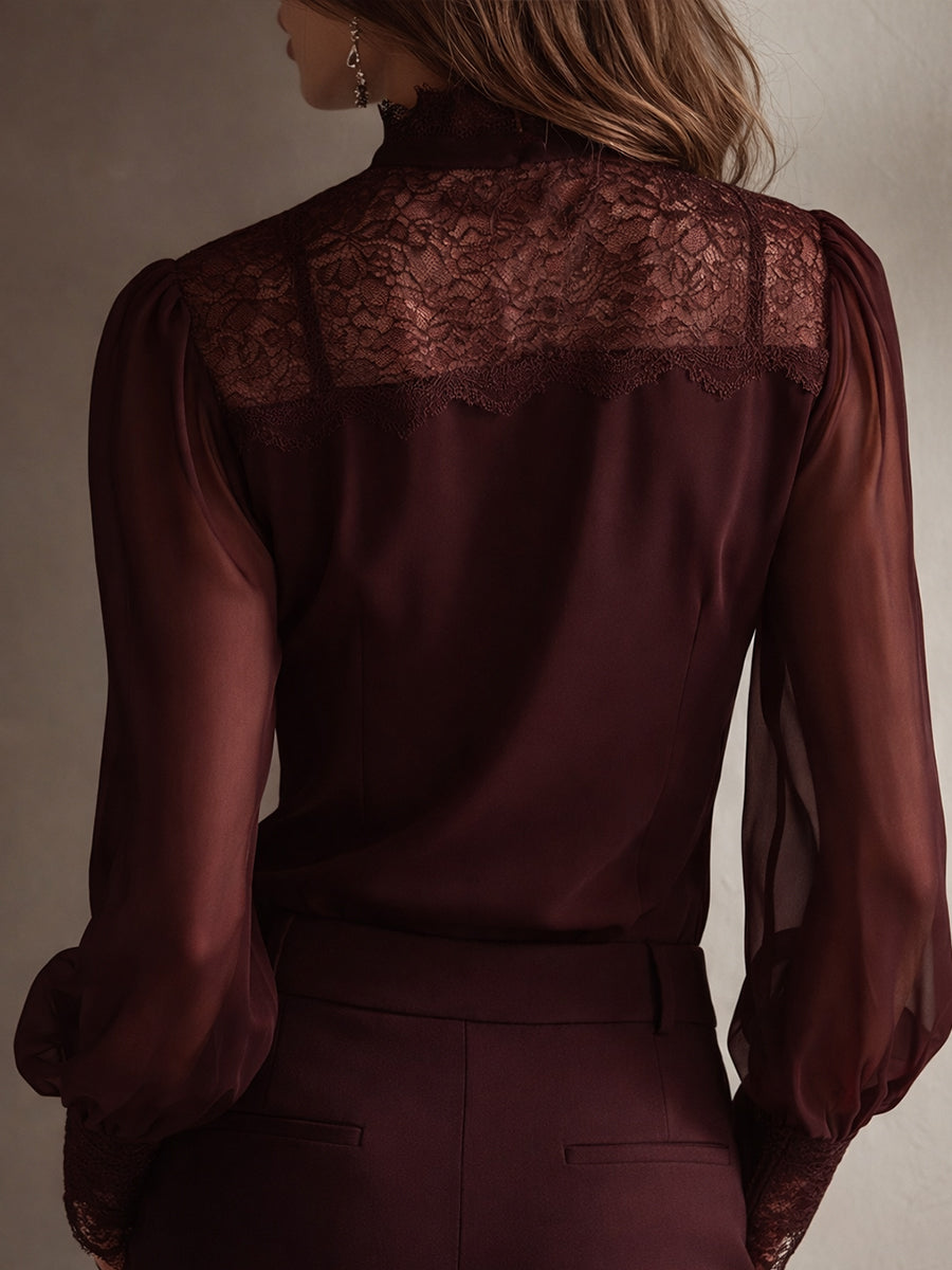 Susan | Lace Tie Blouse
