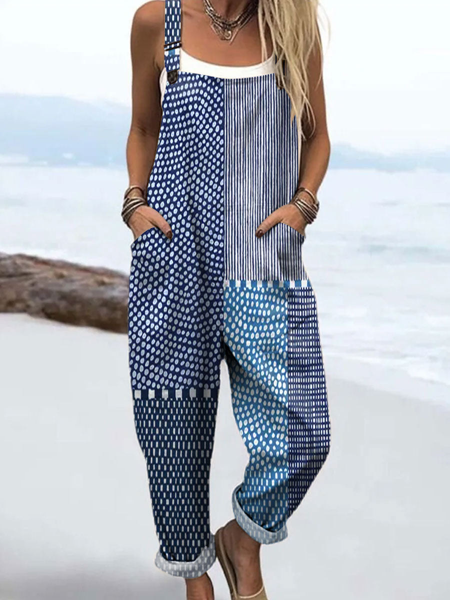 Michelle | Indigo Patch Story Jumpsuit