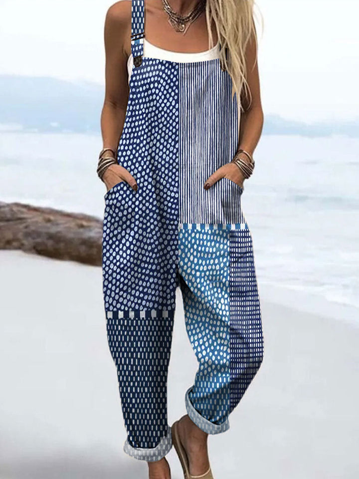 Michelle | Indigo Patch Story Jumpsuit