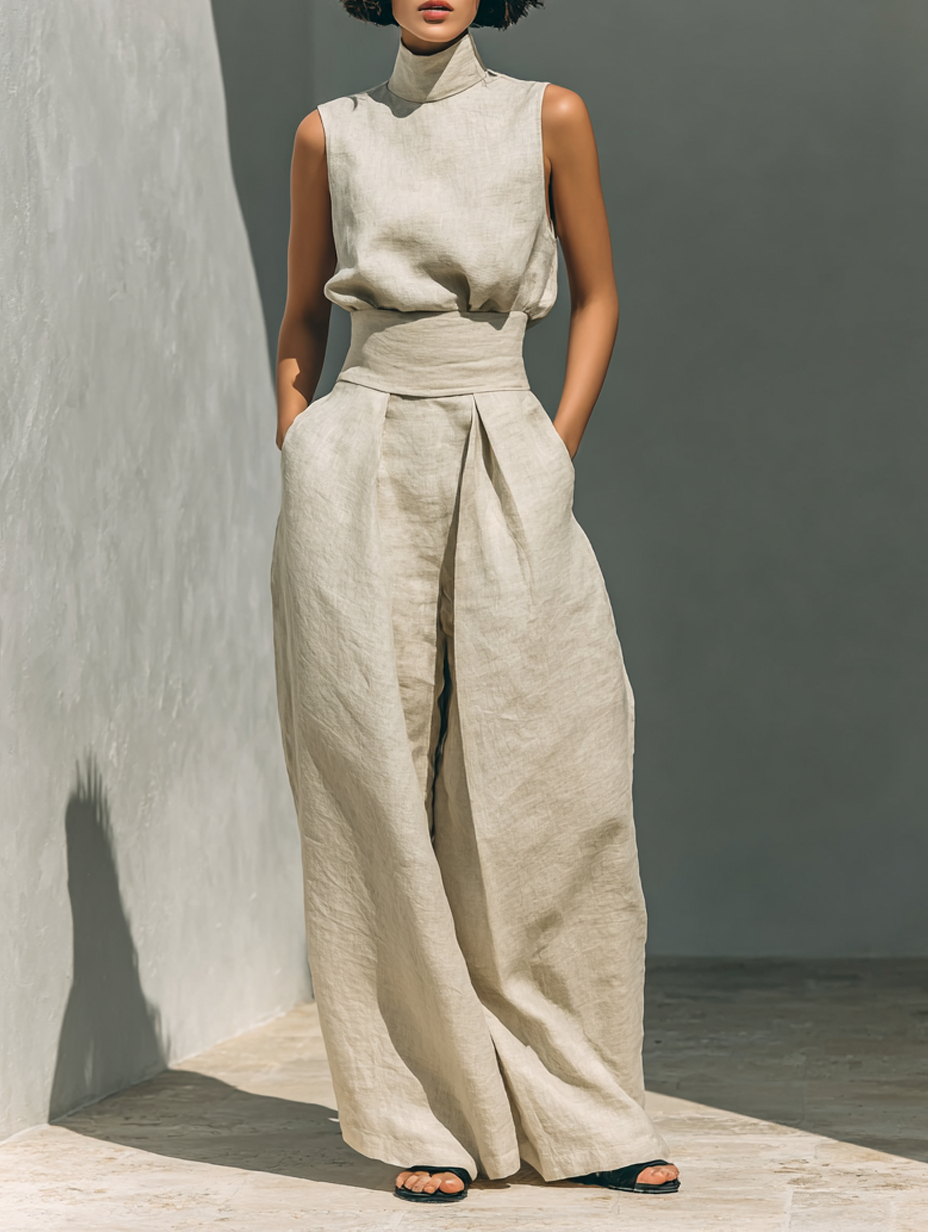 Noelle™ | Sleeveless Wide-Leg Two-Piece Set