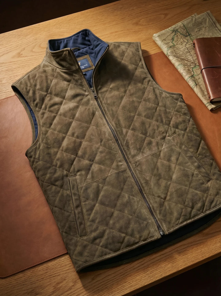 Halbrook | Quilted Suede Vest