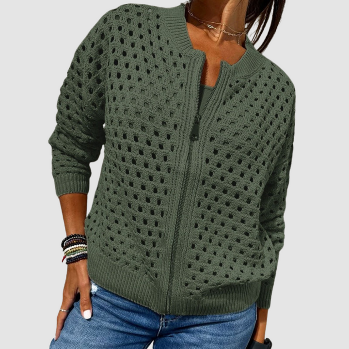 Isla™ Modern Zip-Up Cardigan