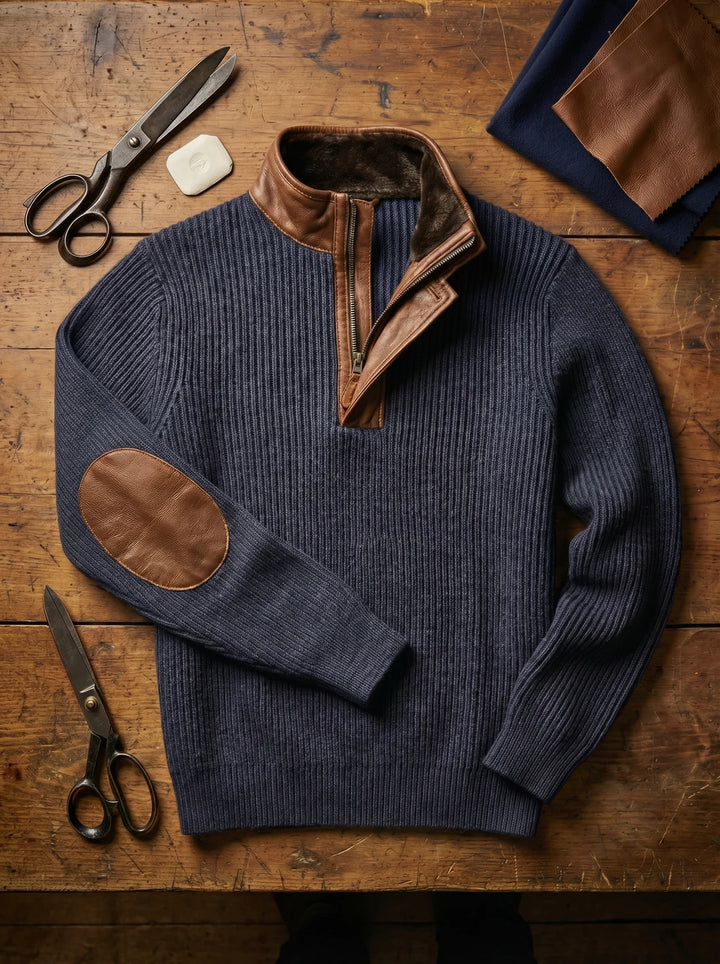 Rothwell | Trim-Detail Half-Zip Sweater