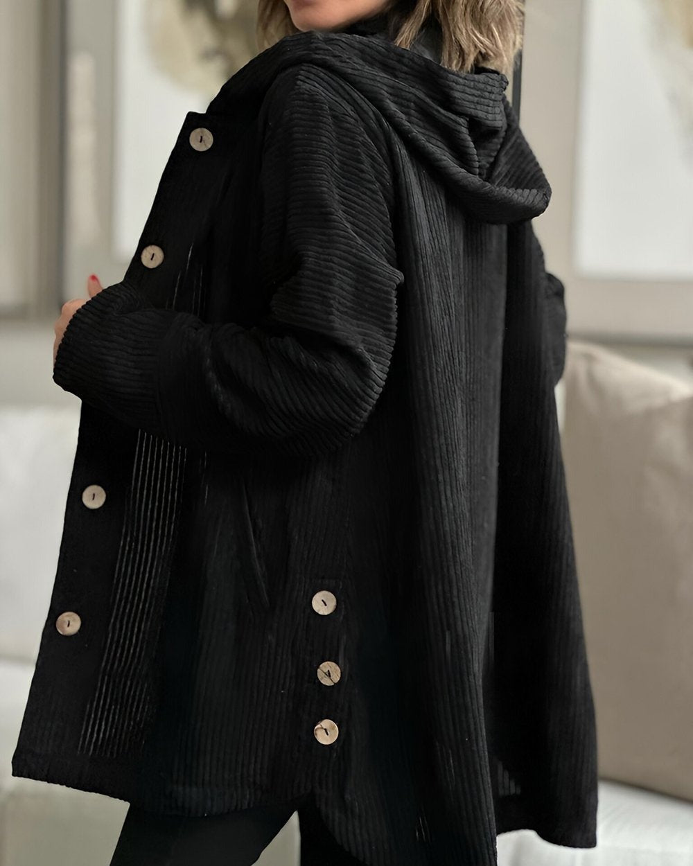 Frost Edit | Cozy Corduroy Hooded Jacket