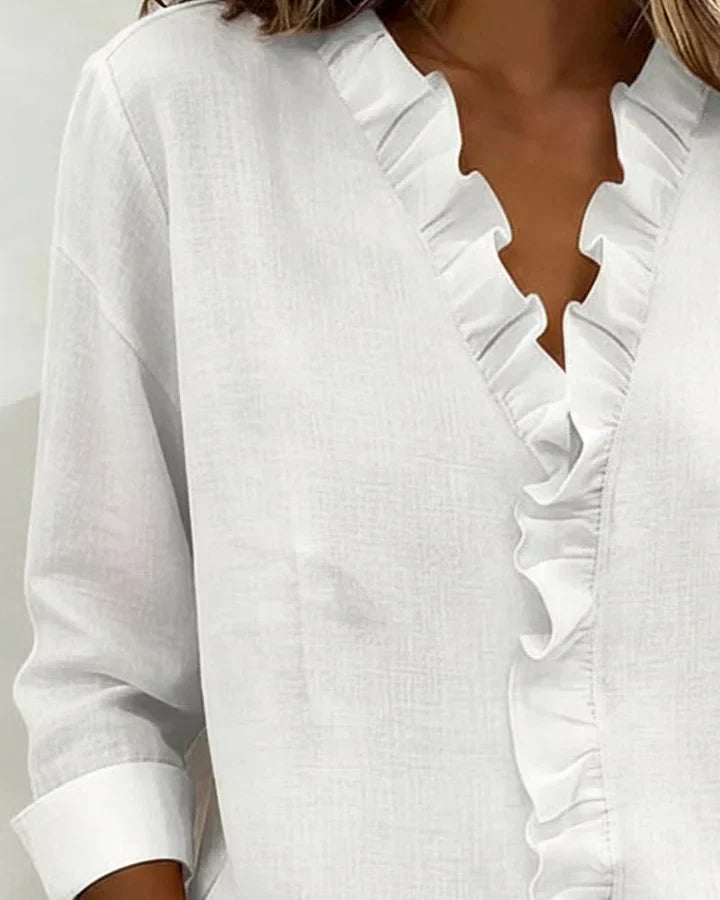 Rosalie | Ruffle V-Neck Sleeve Blouse