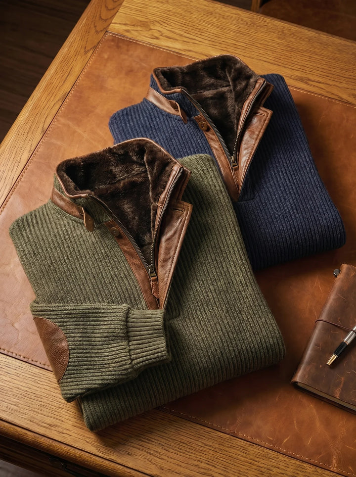 Rothwell | Trim-Detail Half-Zip Sweater