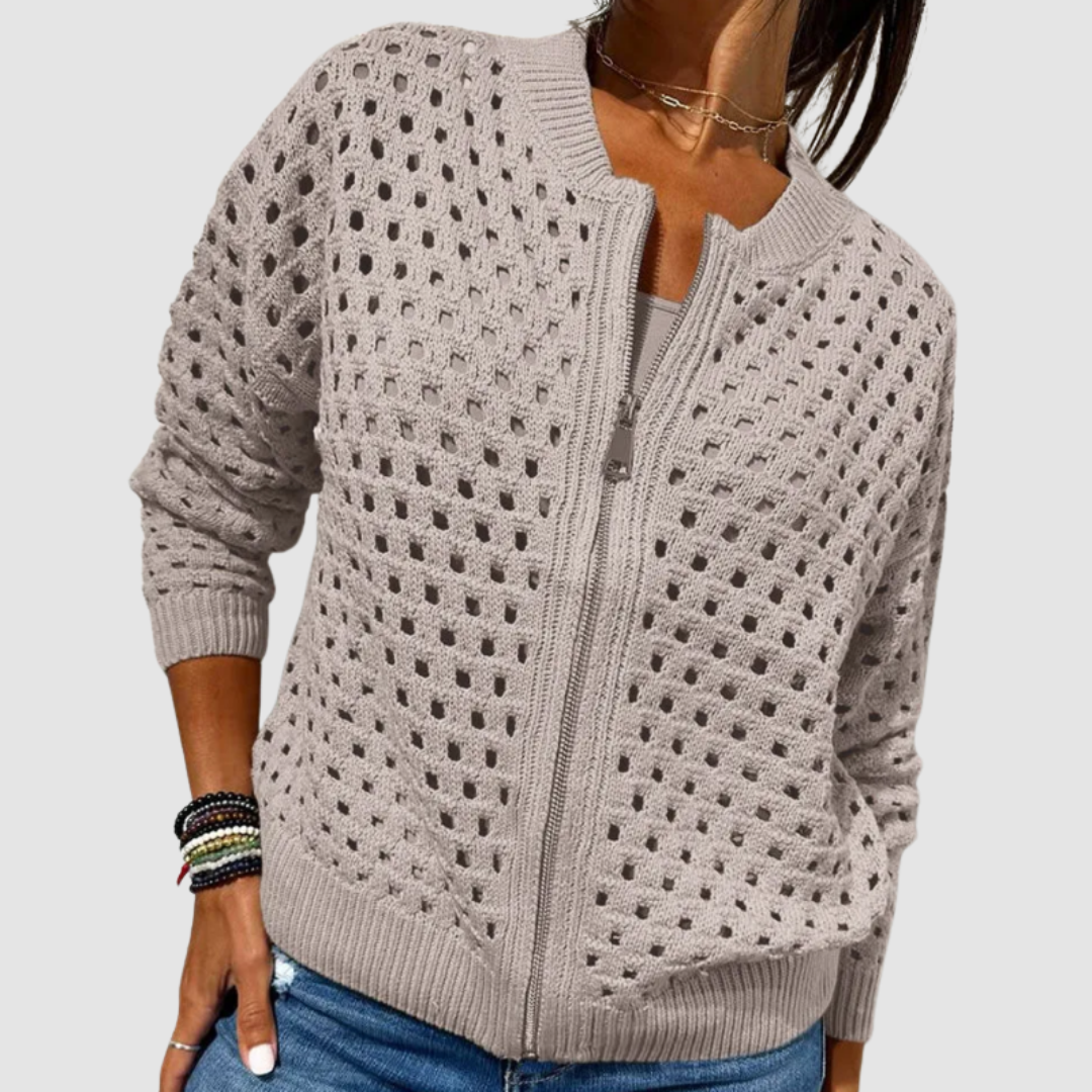 Isla™ Modern Zip-Up Cardigan