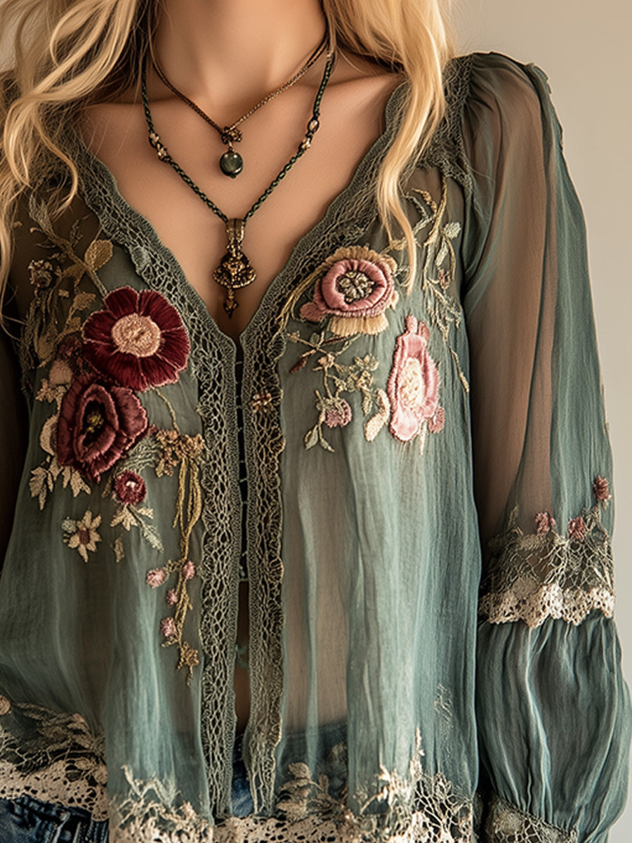 Nancy | Vintage Embroidered Shirt