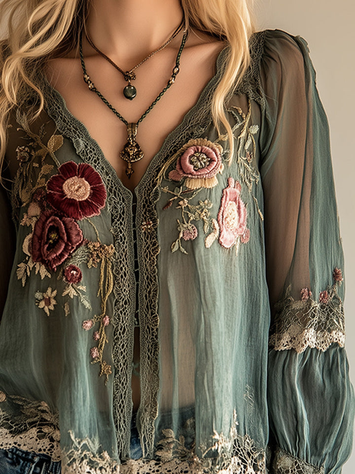 Nancy | Vintage Embroidered Shirt