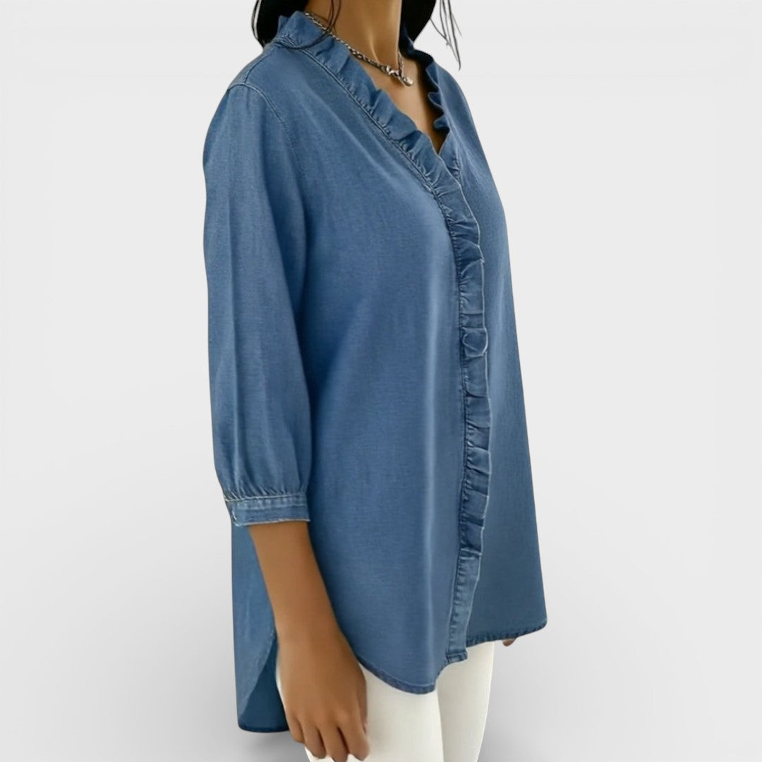 Amara | Elegant Ruffled Detail Blouse