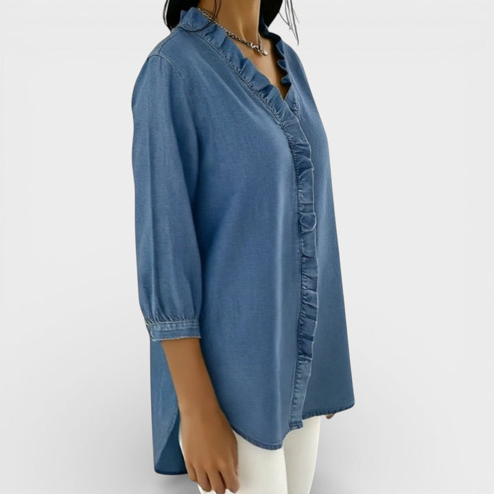 Amara | Elegant Ruffled Detail Blouse