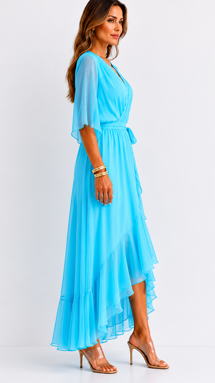 Isabelle™ | Graceful Chiffon Wrap Maxi Dress