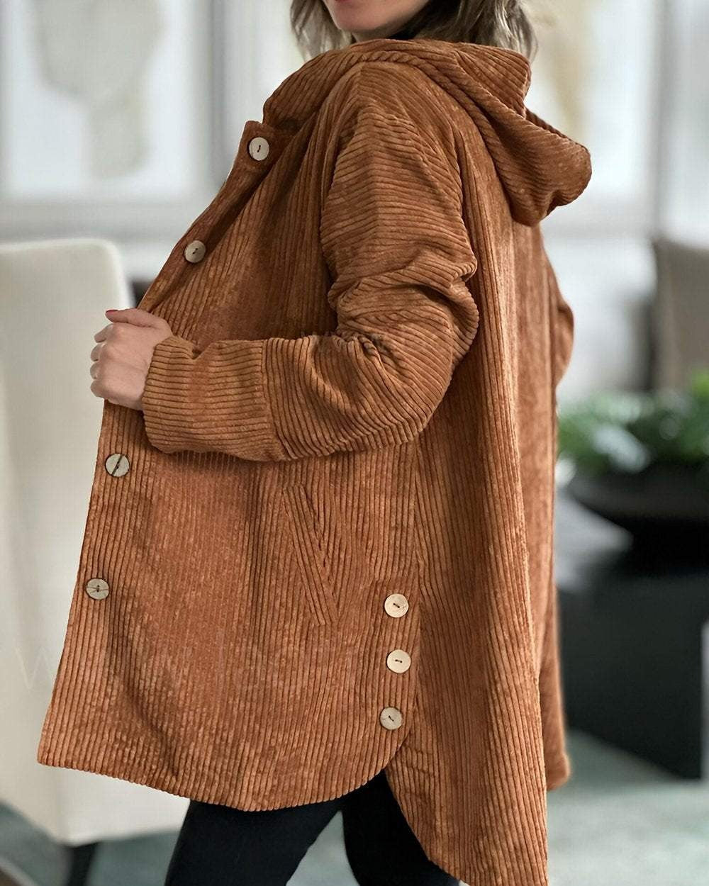 Frost Edit | Cozy Corduroy Hooded Jacket