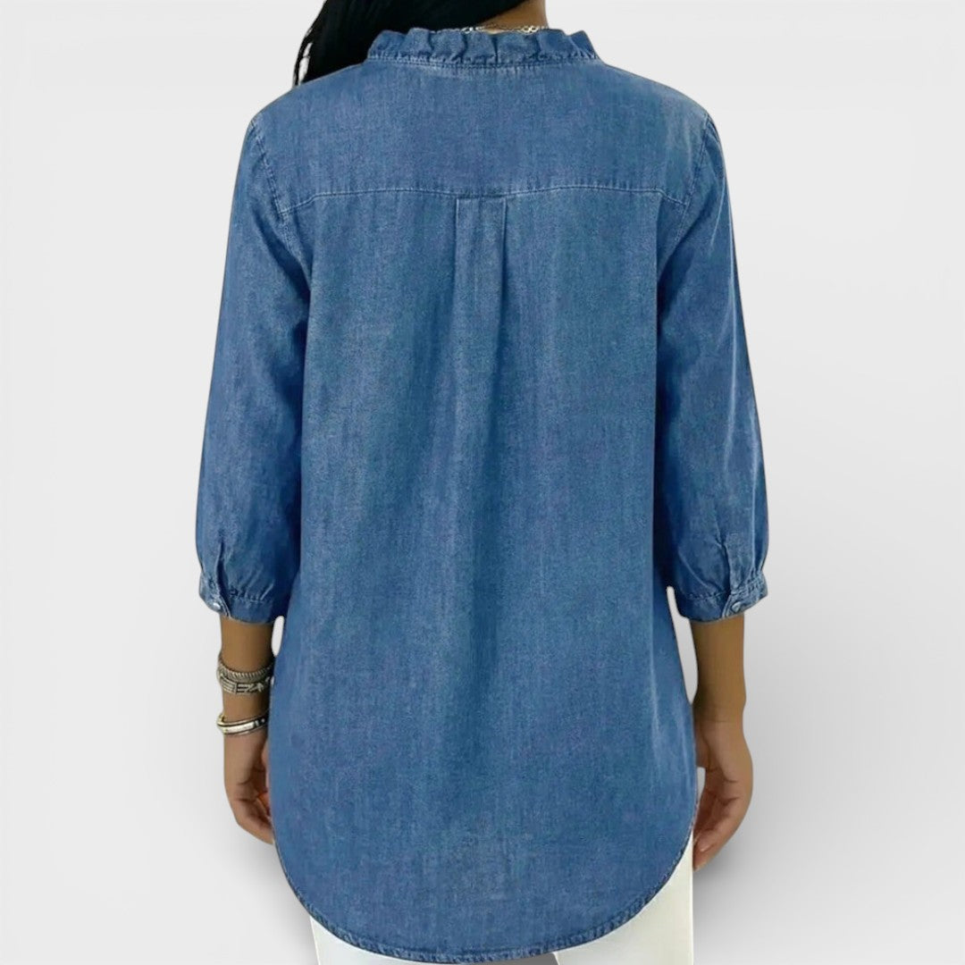 Amara | Elegant Ruffled Detail Blouse