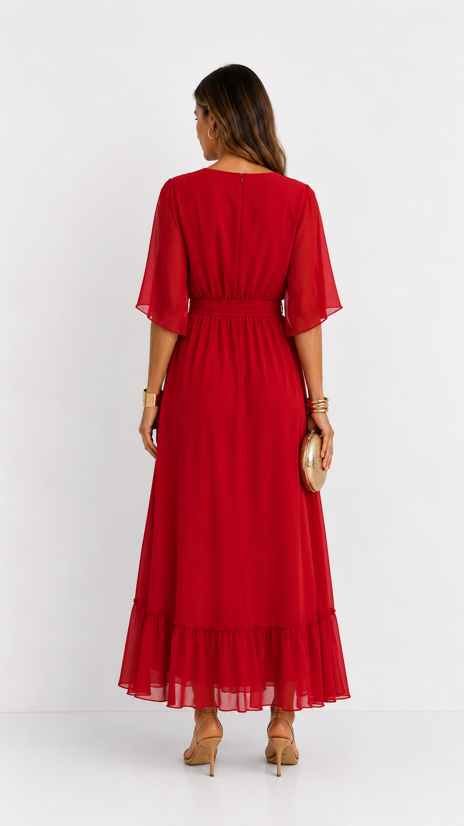 Isabelle™ | Graceful Chiffon Wrap Maxi Dress