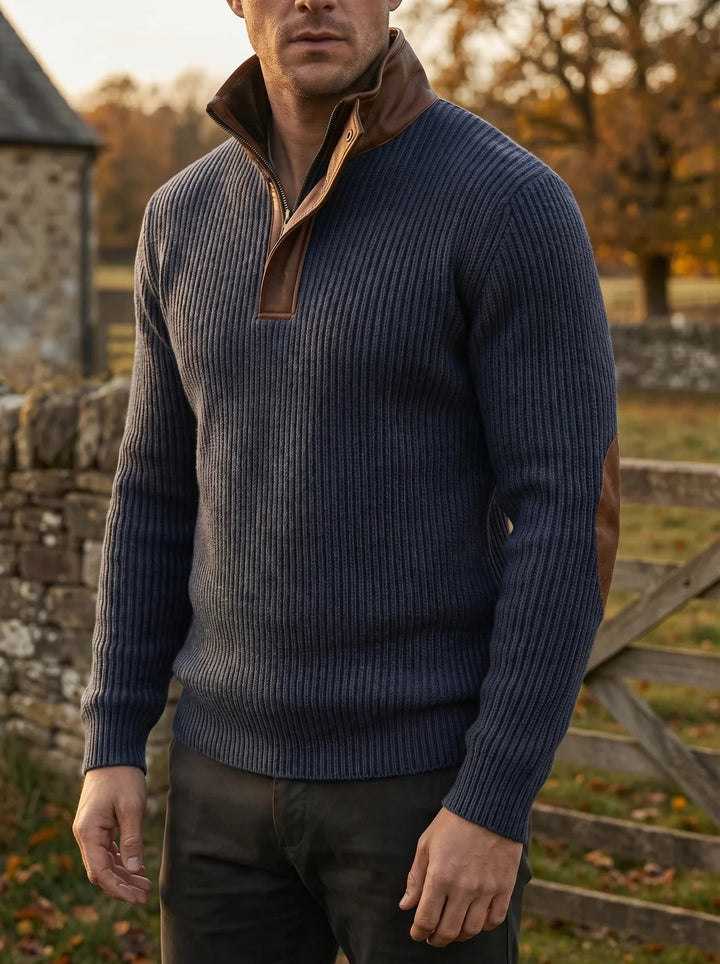 Rothwell | Trim-Detail Half-Zip Sweater