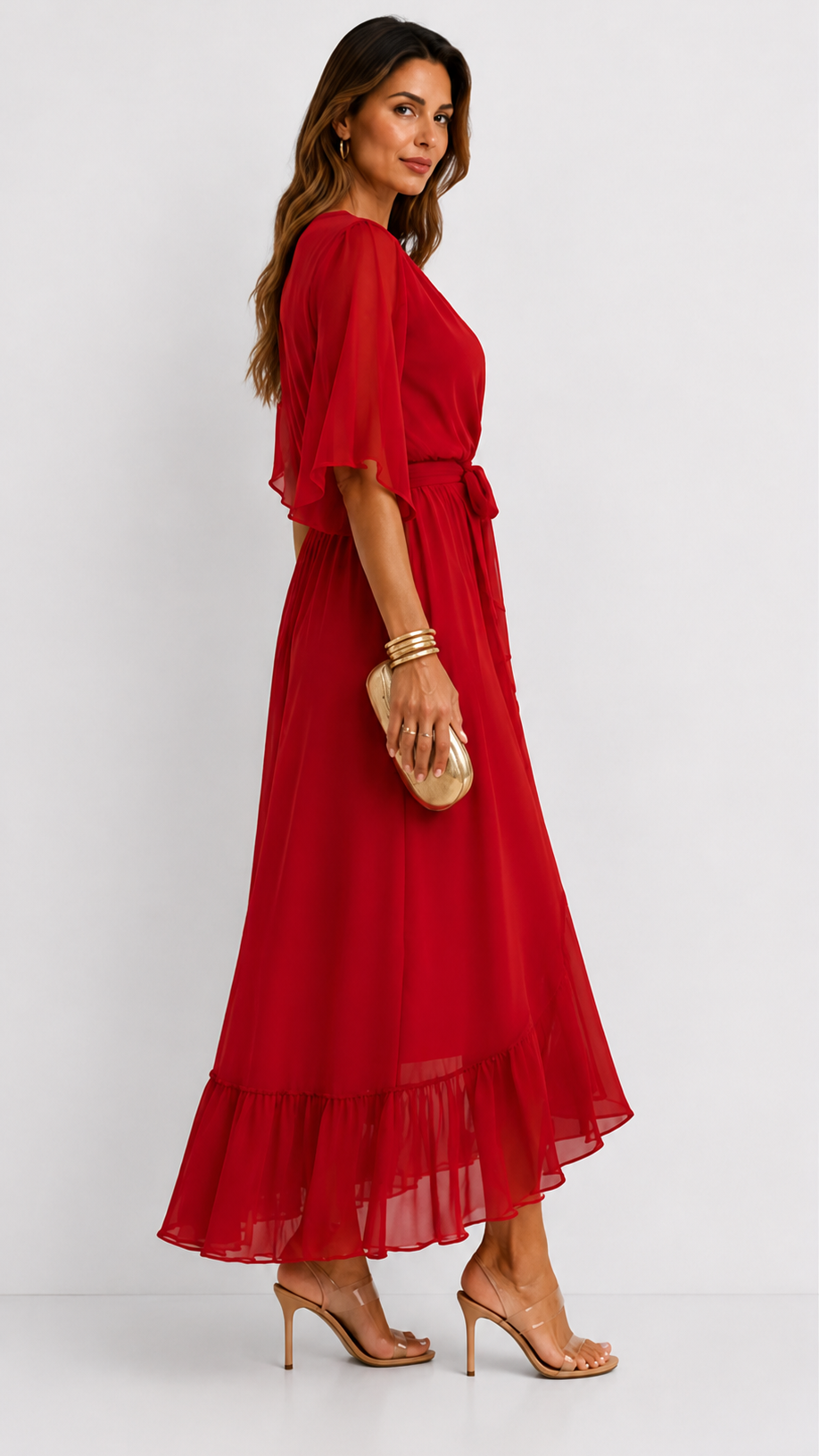 Isabelle™ | Graceful Chiffon Wrap Maxi Dress