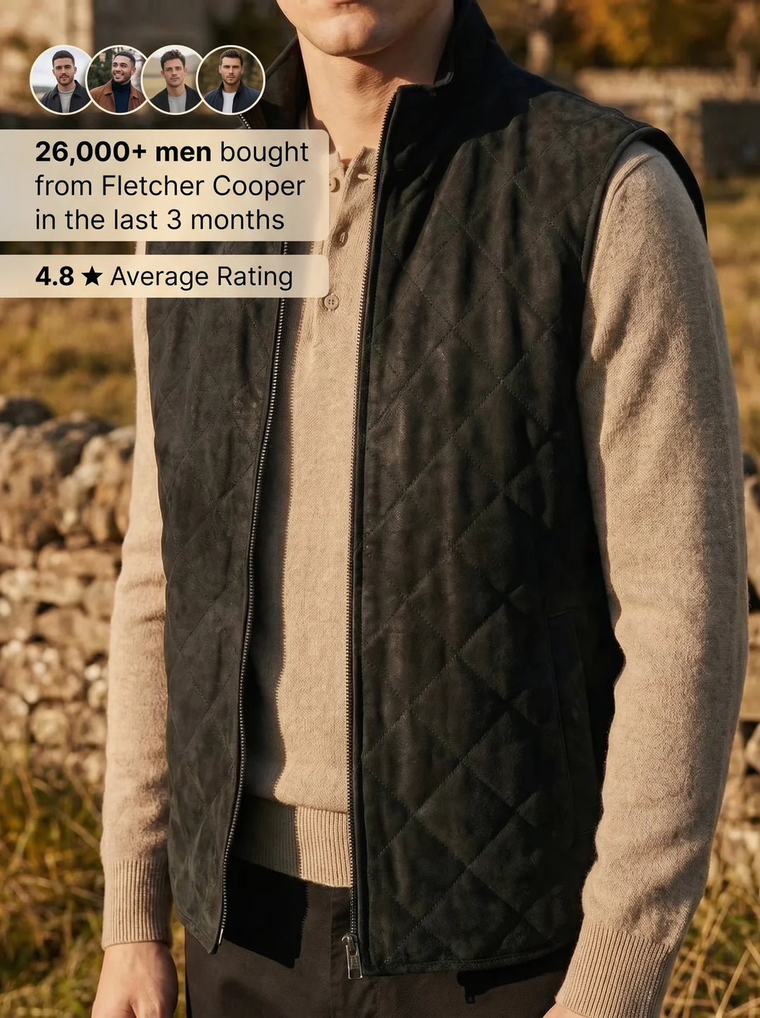 Halbrook | Quilted Suede Vest
