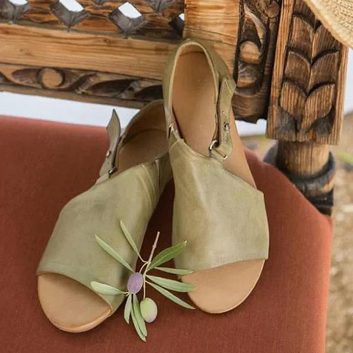 Avery | Minimal Olive Slide Sandals
