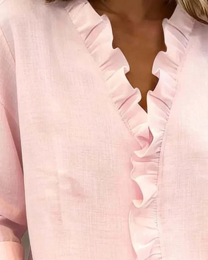 Rosalie | Ruffle V-Neck Sleeve Blouse
