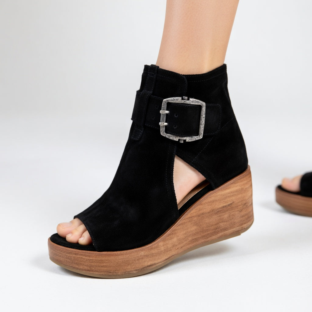 Aurelia™ | Chic Open-Toe Wedge Booties