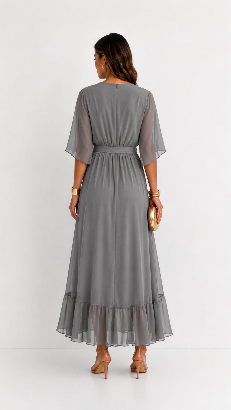 Isabelle™ | Graceful Chiffon Wrap Maxi Dress