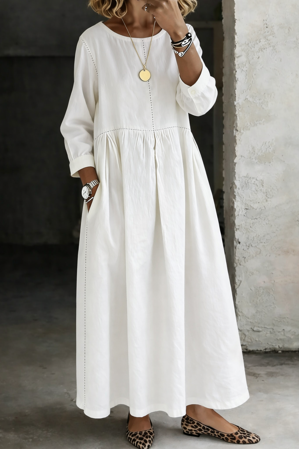 Ava | Long Sleeve Denim Midi Dress – Effortless Style for Every Season