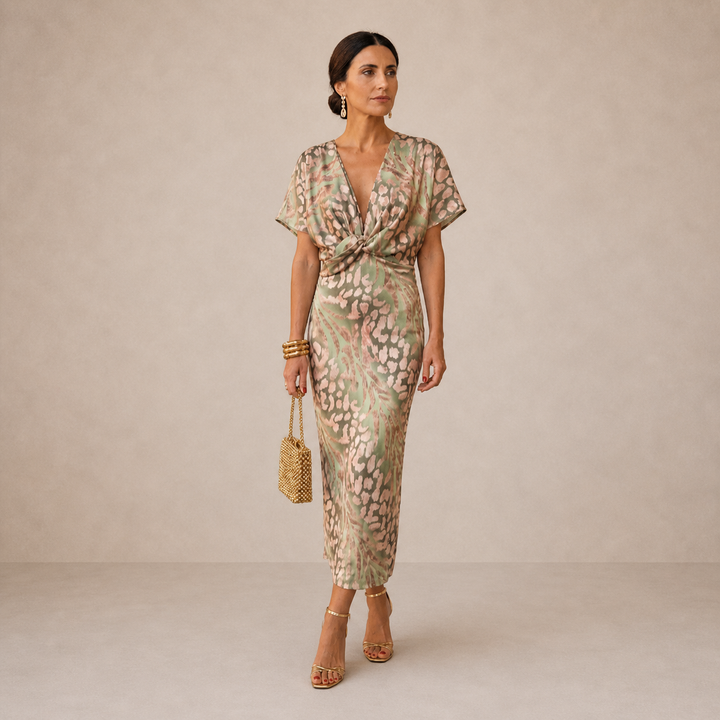 Aurelia™ Elegant Wrap Midi Dress