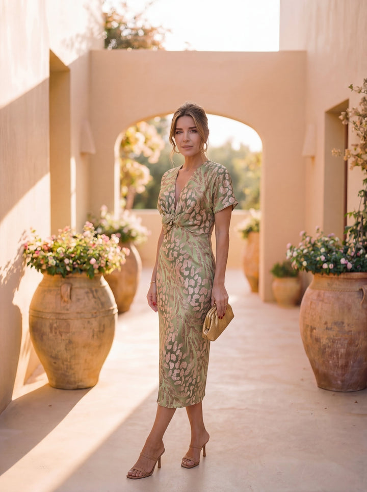 Aurelia™ Elegant Wrap Midi Dress